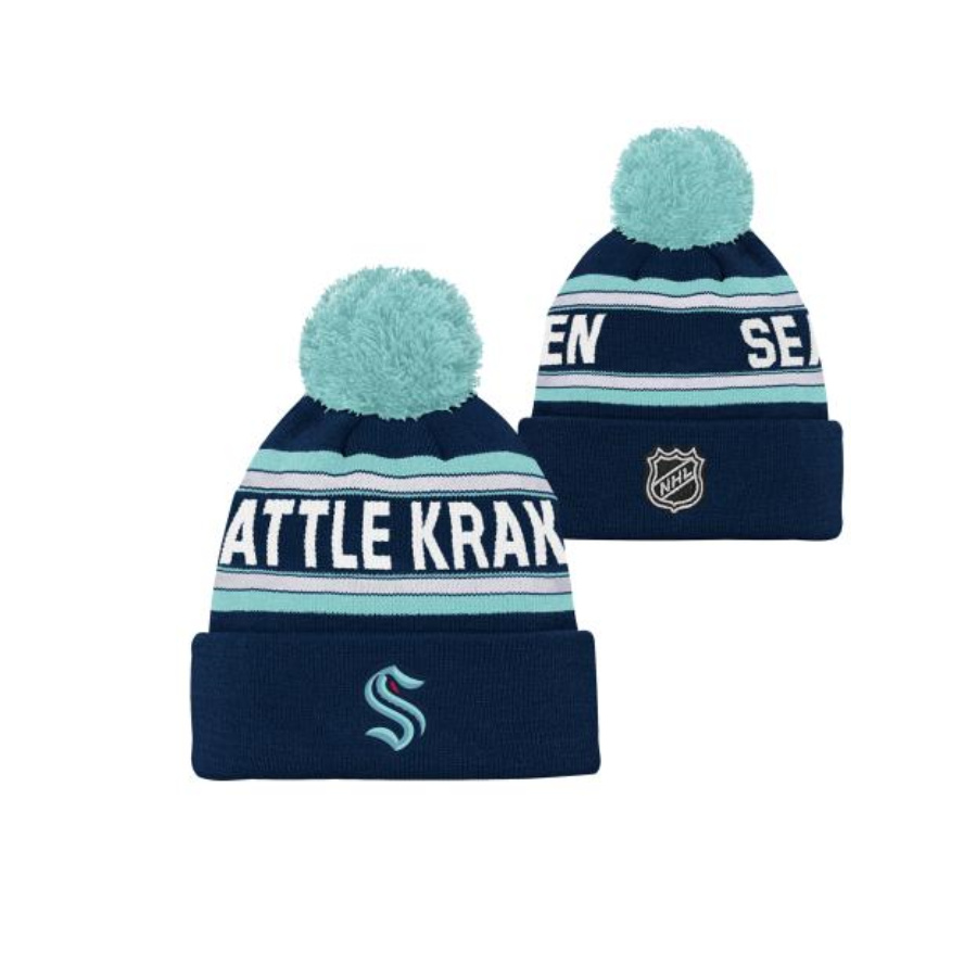 NHL JACQUARD -CUFFED KNIT WITH POM SEATTLE KRAKEN DETSKÁ ZIMNÁ ČIAPKA